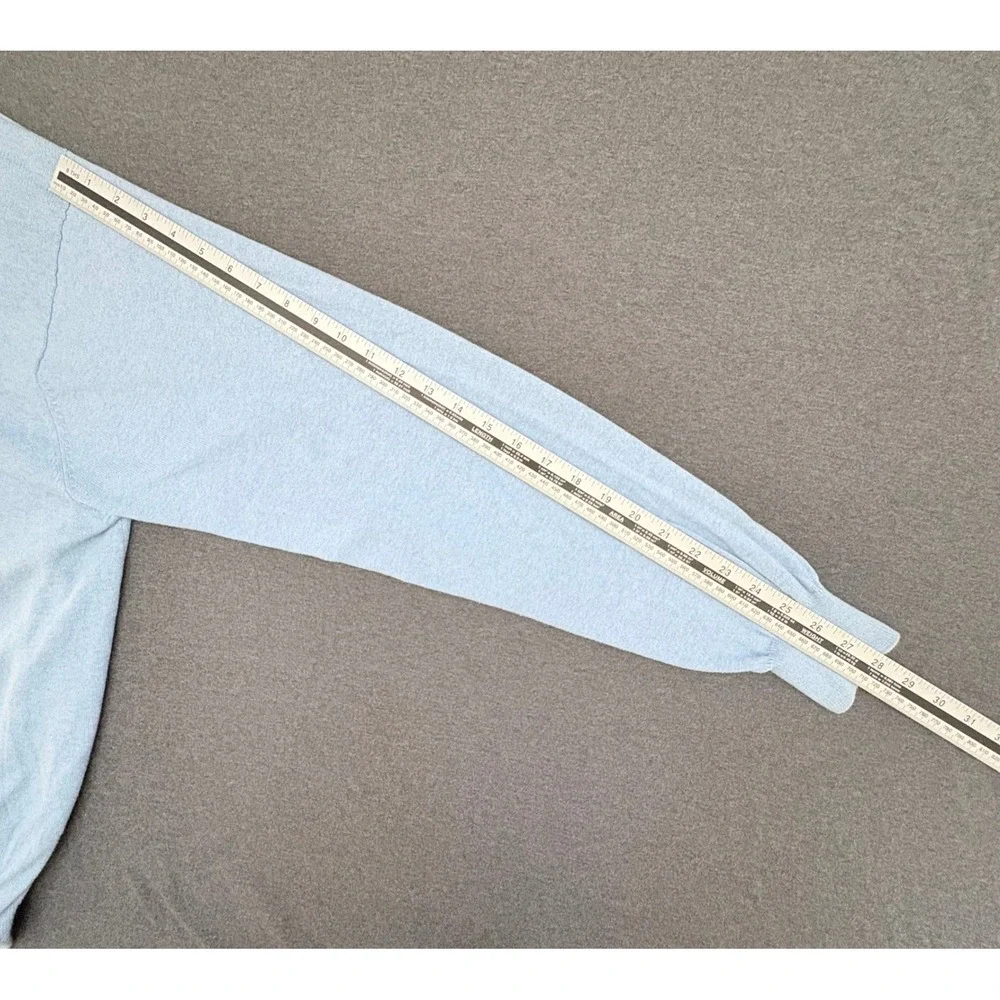 Peter Millar‎ Sweater Mens XL Light Blue Cotton Cashmere Blend V-Neck Luxury